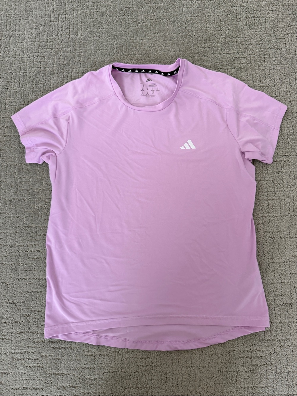 adidas Lavender Short Sleeve Performance Tee Size S